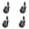 Service Caster 3.5'' Maroon Poly Wheel Swivel 1-1/4'' Expanding Stem Caster Set, 4PK SCC-EX20S3514-PPUB-MRN-114-4 - alternate 1